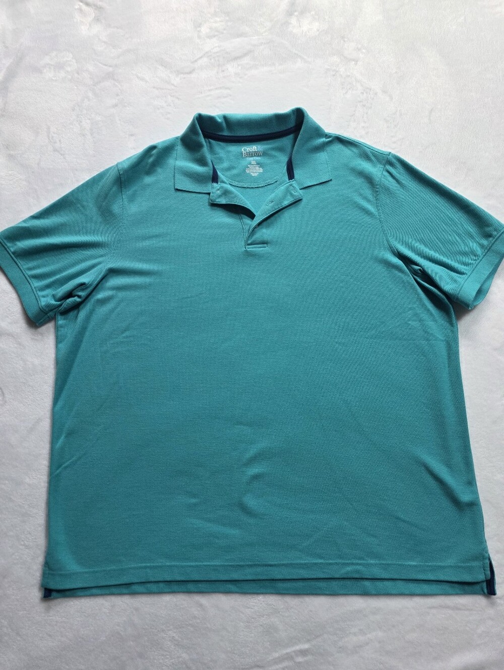 Croft & Barrow XXL Teal Polo Shirt Short Sleeve Cotton Blend Easy Care